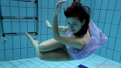 Black haired Aneta naked and underwater in the pool Thumb